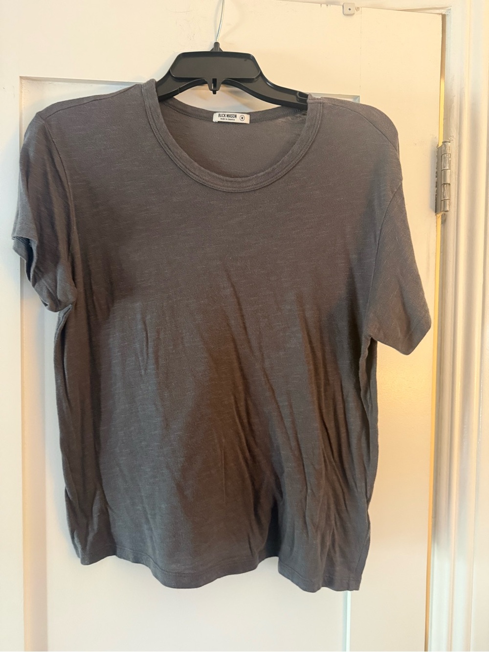 Buck Mason Charcoal Short Sleeve Crew Tee